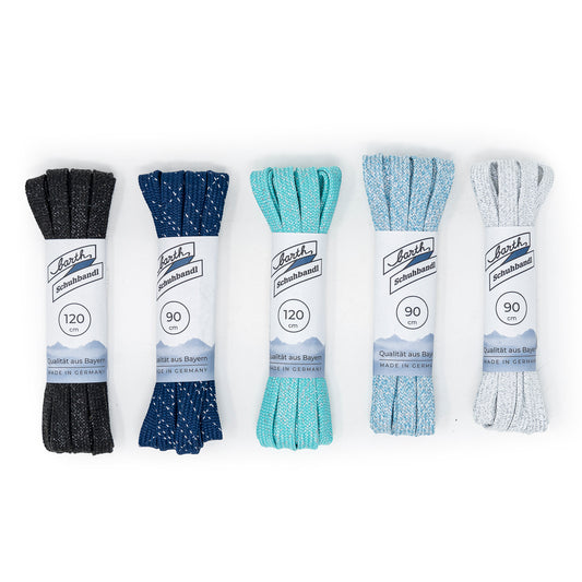 Barth Schnürsenkel Mode flach glitzernd